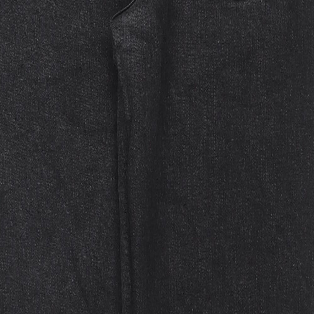 Denim & Co. Womens Black Cotton Straight Jeans Size 12 L26 in Regular Zip