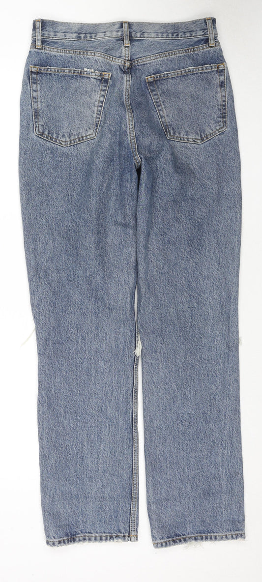 Topshop Womens Blue Cotton Mom Jeans Size 28 in L32 in Regular Zip