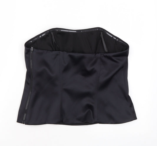Marks and Spencer Womens Black Polyester Basic Blouse Size 14 Off the Shoulder