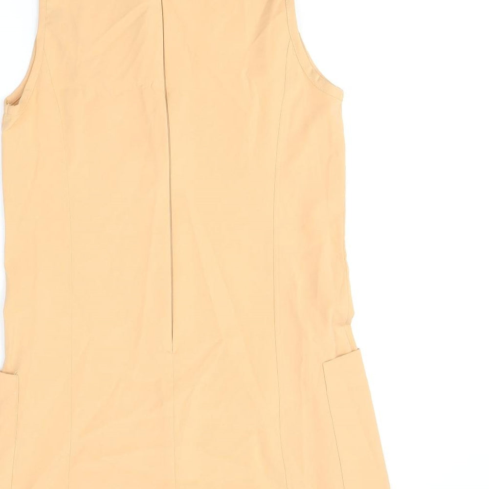 AX Paris Womens Orange Polyester Shift Size 12 Round Neck Zip