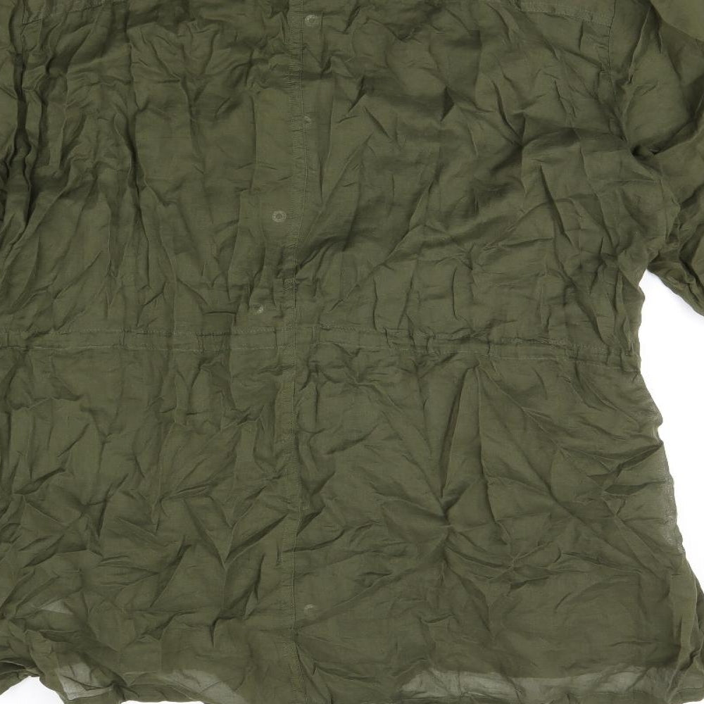 Womens UK Size 4 Torrid Green Basic Button-Up