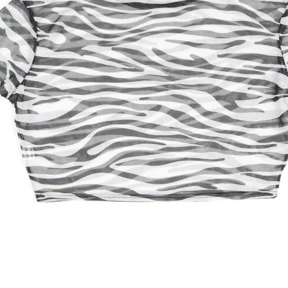 Womens UK Size 10 PRETTYLITTLETHING White Cropped T-Shirt
