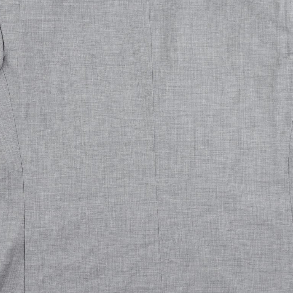 HeiLan Home Mens Grey Polyester Jacket Suit Jacket Size 42 Regular