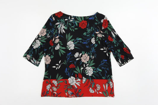 Womens UK Size 12 M&Co Black Basic Blouse