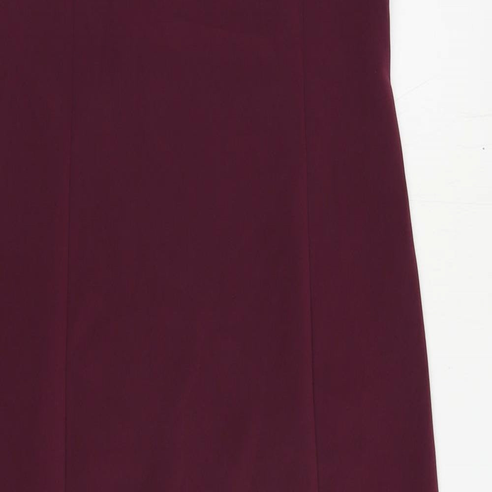 Miss Selfridge Womens Purple Polyester Pencil Dress Size 10 Off the Shoulder Pullover
