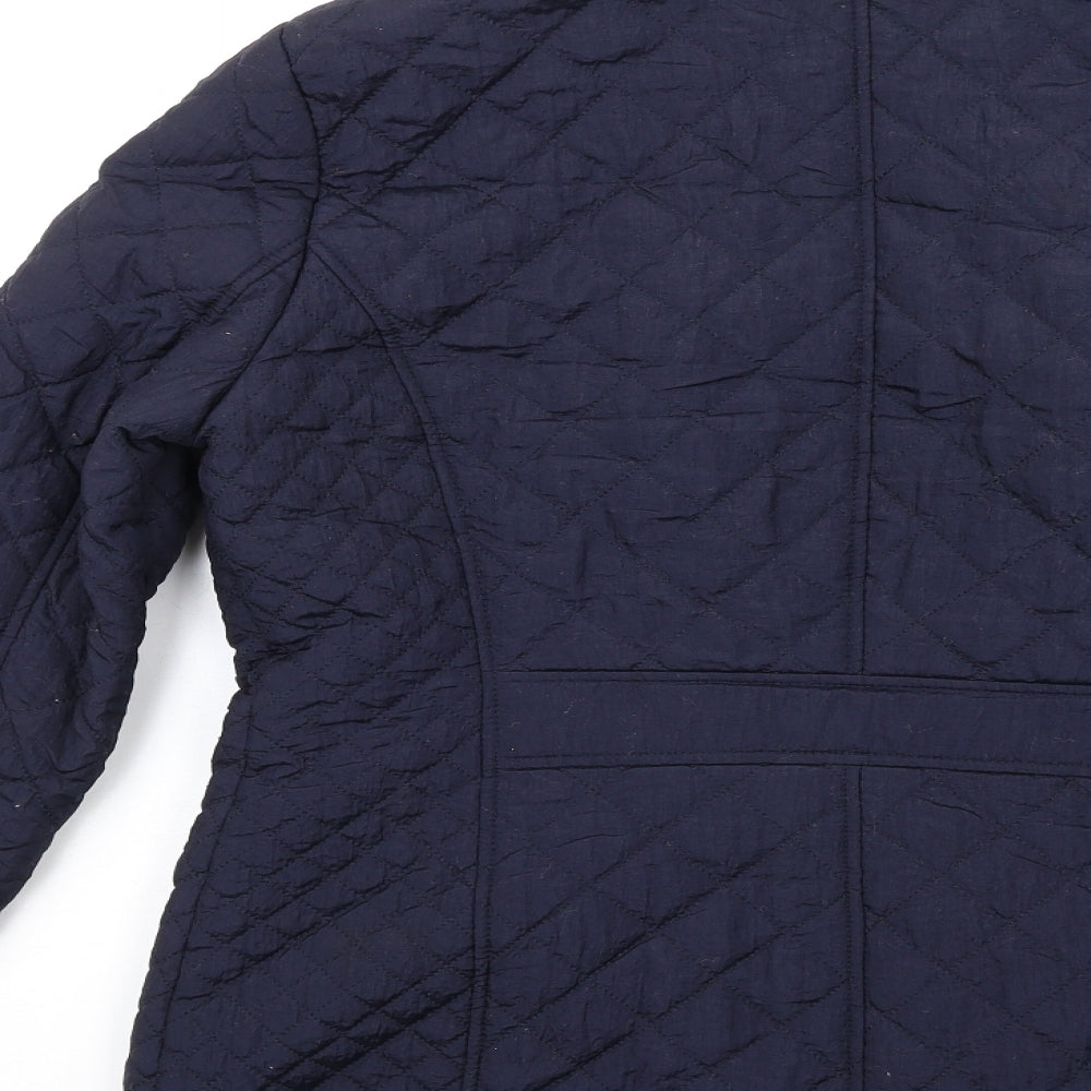 Womens UK Size 12 Bonmarché Blue Quilted Coat