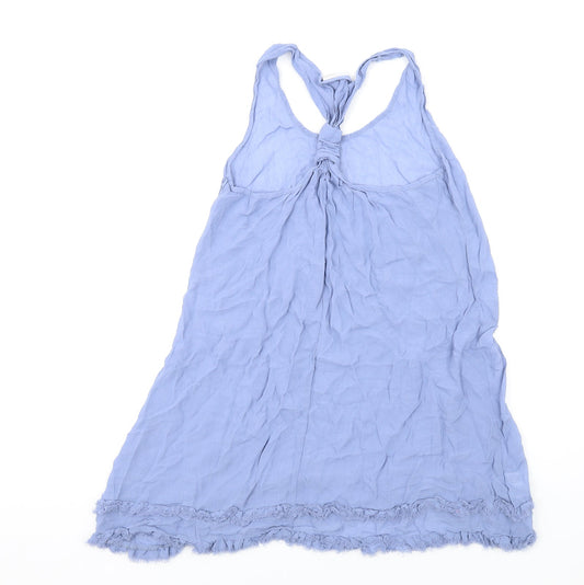 NEXT Womens Blue Viscose Tank Dress Size 8 Scoop Neck Pullover