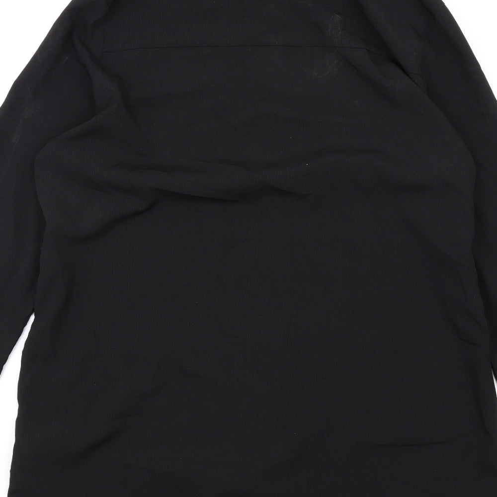 PRETTYLITTLETHING Womens Black Polyester Shirt Dress Size 6 Collared Button