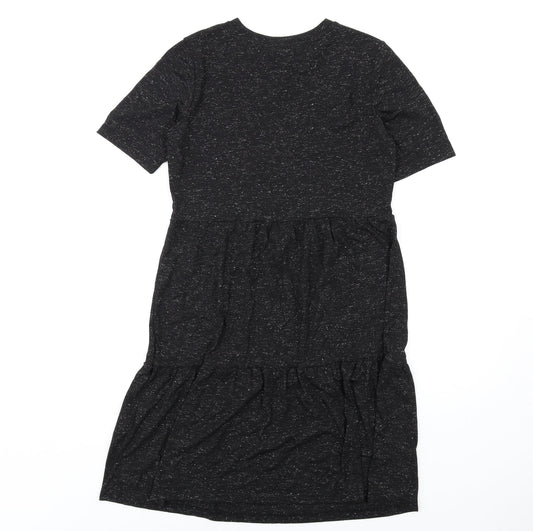Marks and Spencer Womens Black Polyester Trapeze & Swing Size 10 Round Neck Pullover