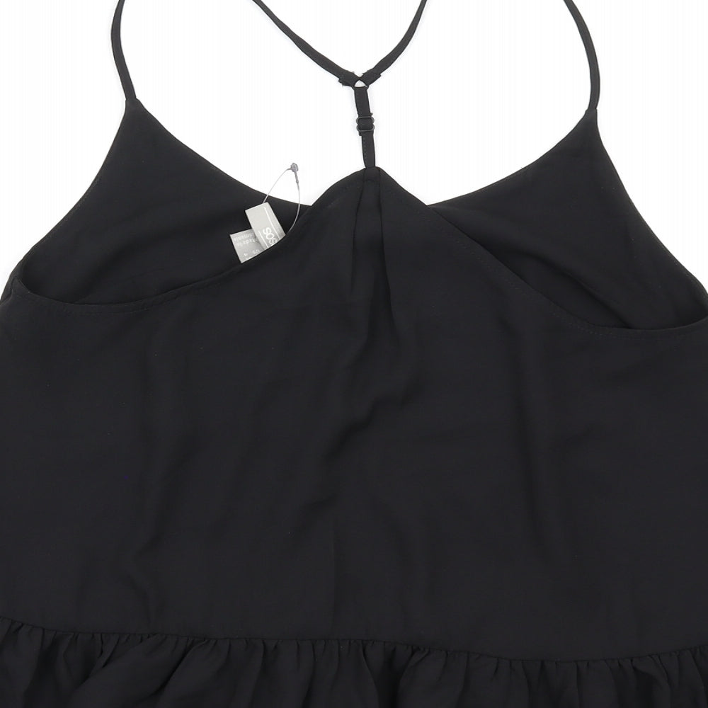 Womens UK Size 6 ASOS Black Camisole T-Shirt