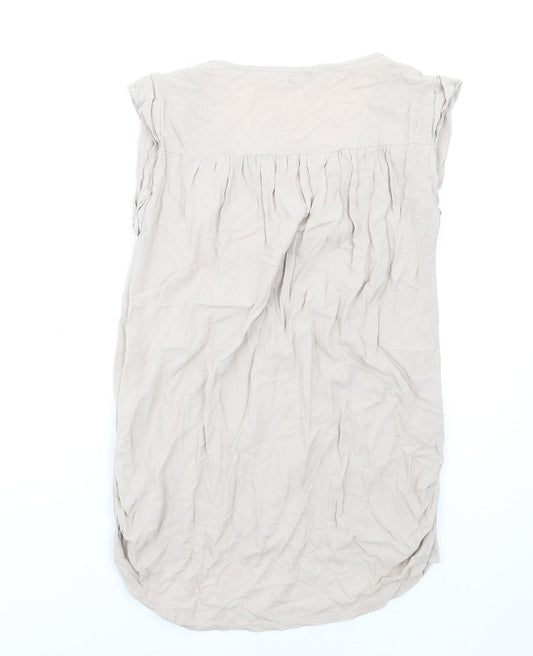 Womens UK Size 10 New Look Beige Basic Tank
