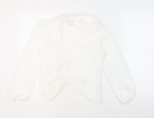 Womens UK Size 10 New Look Ivory Basic Blouse