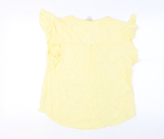 Womens UK Size 10 Monsoon Yellow Basic Blouse