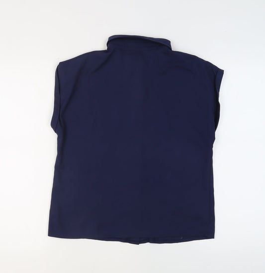 Womens UK Size 8 Missguided Blue Basic Blouse