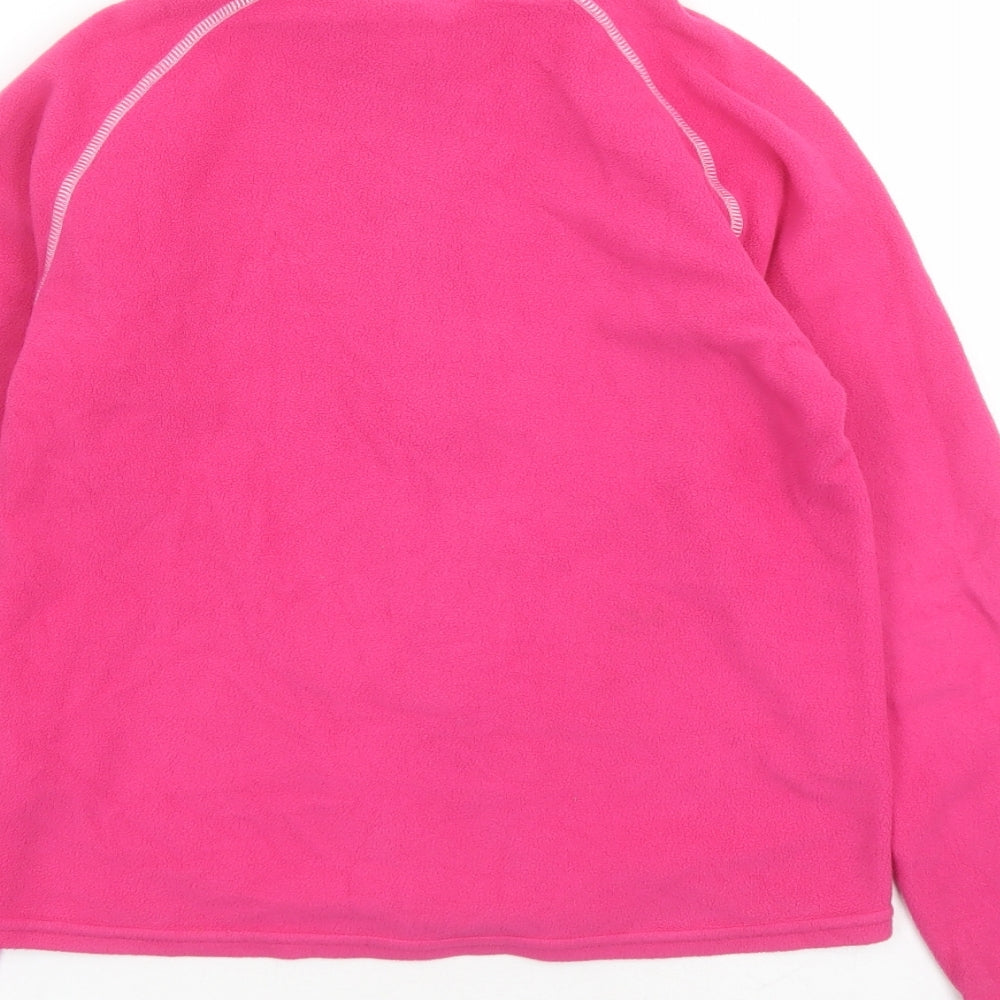 Brand and care label for Didriksons girls’ pink jacket, size 10, years zip