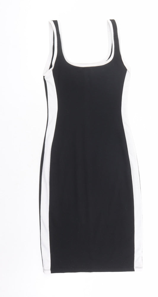 Zara Womens Black Polyester Tank Dress Size S Round Neck Pullover
