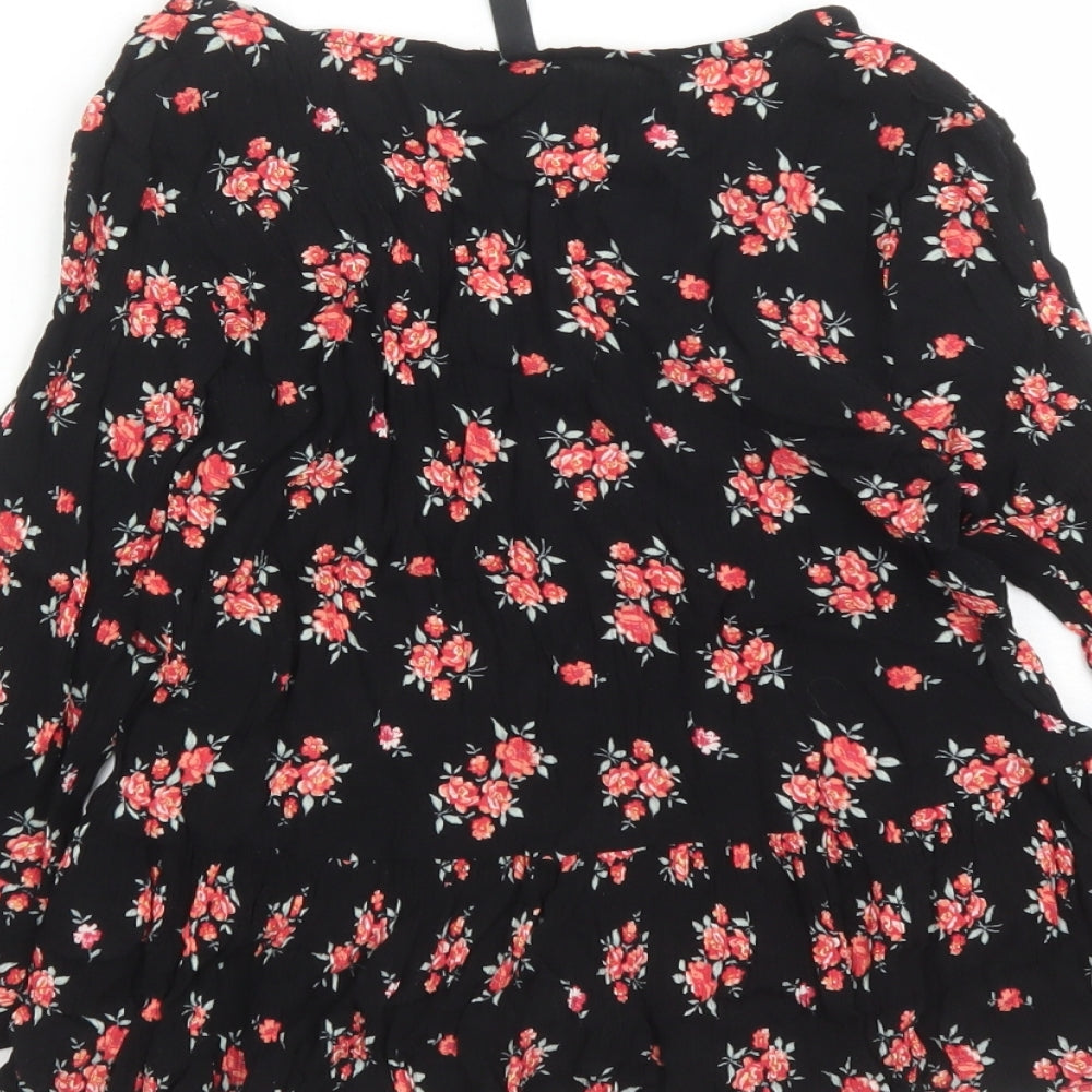Womens UK Size 10 Divided by H&M Black Basic Button-Up