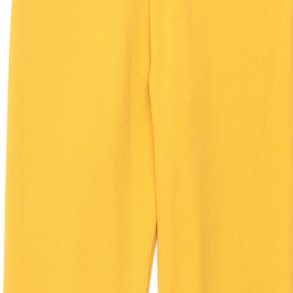 Womens UK Size 8 PRETTYLITTLETHING Regular Fit Yellow Trousers