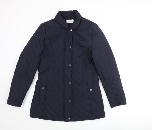 Womens UK Size 10 Classic Blue Quilted Coat