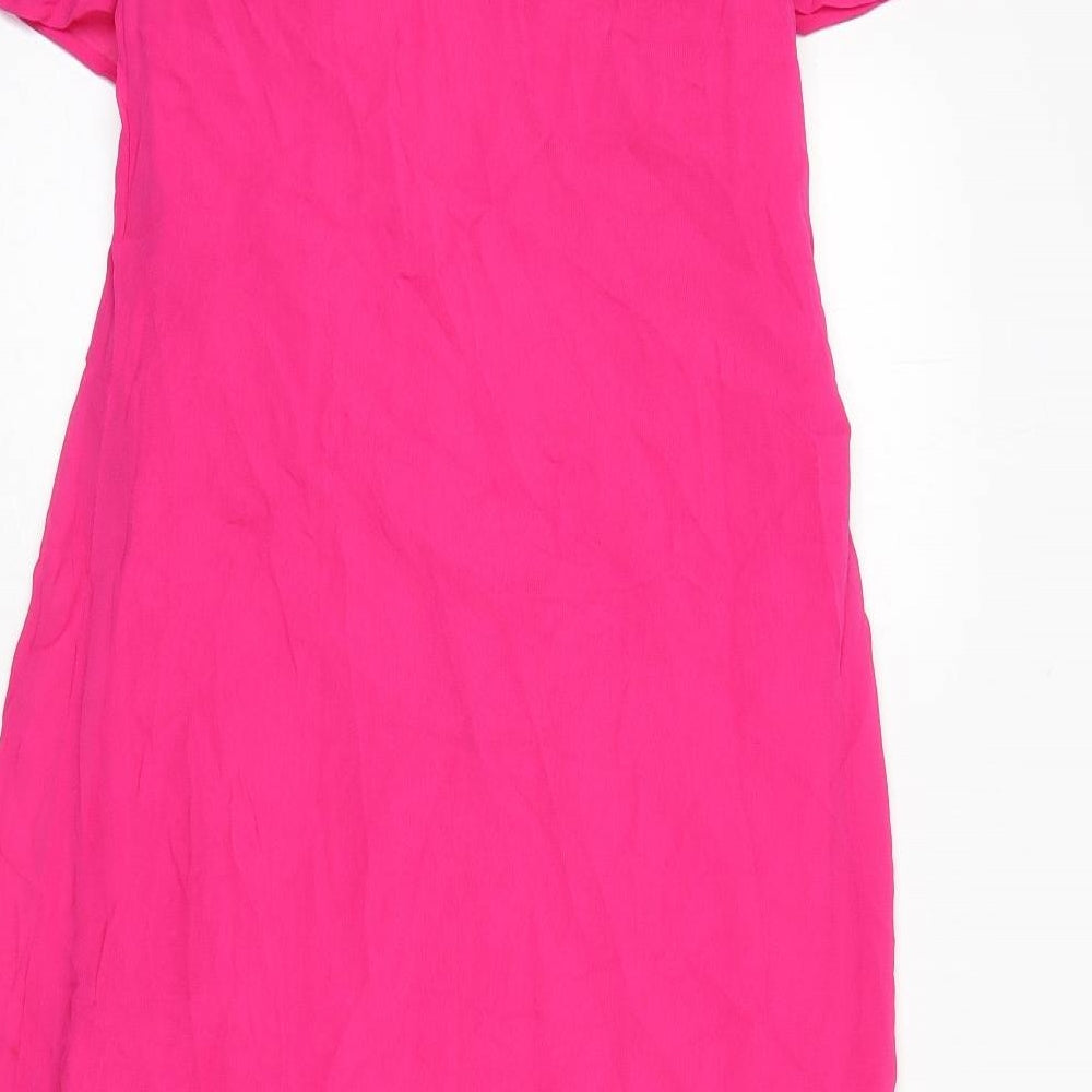 Monsoon Womens Pink Viscose Maxi Size 8 V-Neck Button