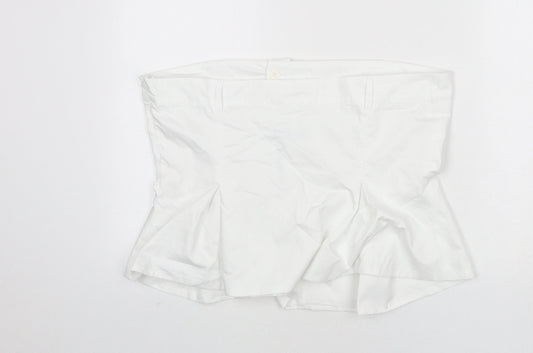 Womens UK Size 2XL Zara White Cropped T-Shirt