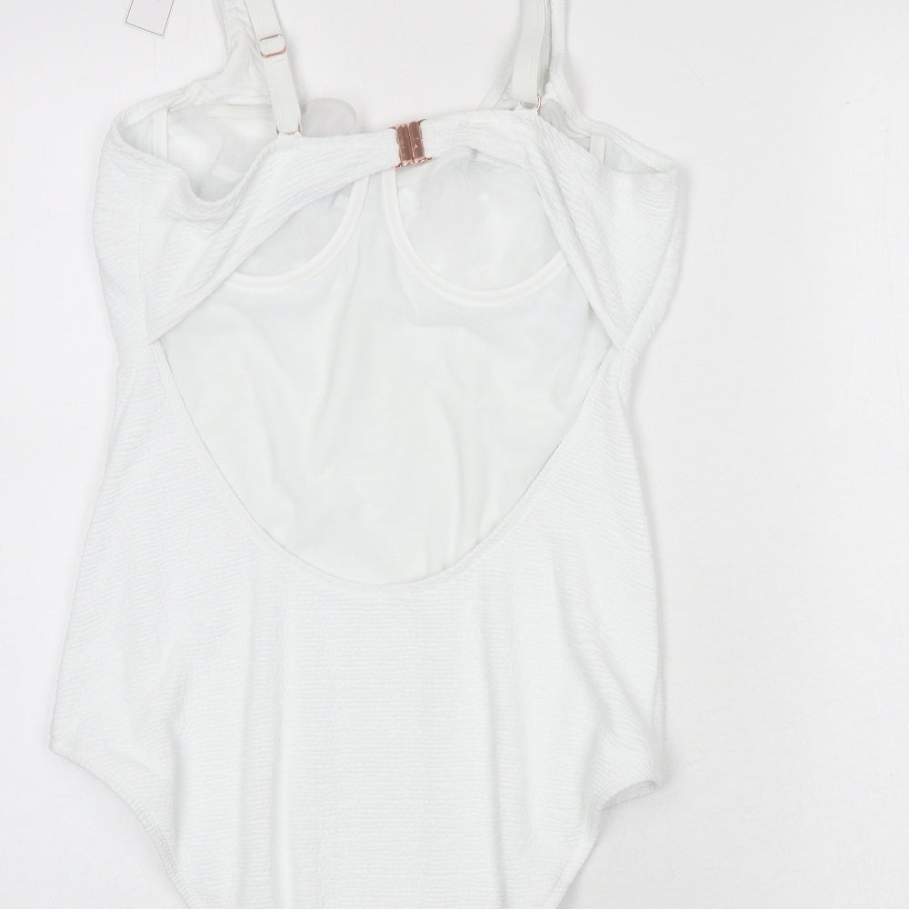 Ivory Rose Womens White Polyester One Piece Size L