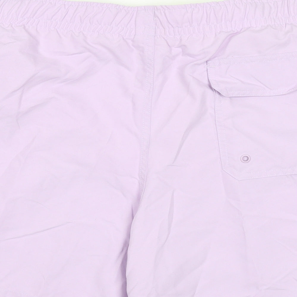 Marks and Spencer Mens Purple Polyester Bermuda Shorts Size 3XL L6 in Regular Drawstring - Swim Shorts