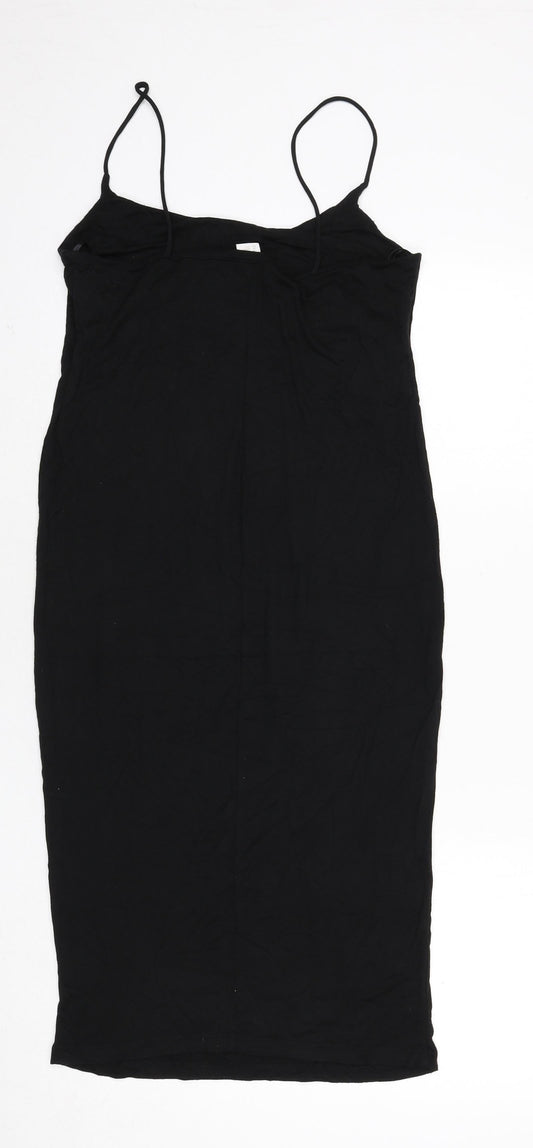H&M Womens Black Viscose Bodycon Size XS Scoop Neck Pullover
