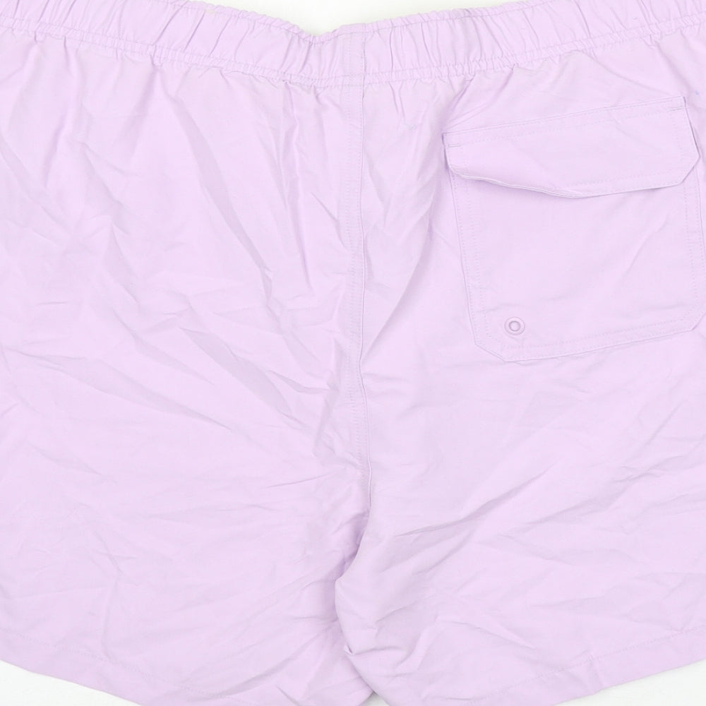 Marks and Spencer Mens Purple Polyester Bermuda Shorts Size 2XL L6 in Regular Drawstring - Swim Shorts