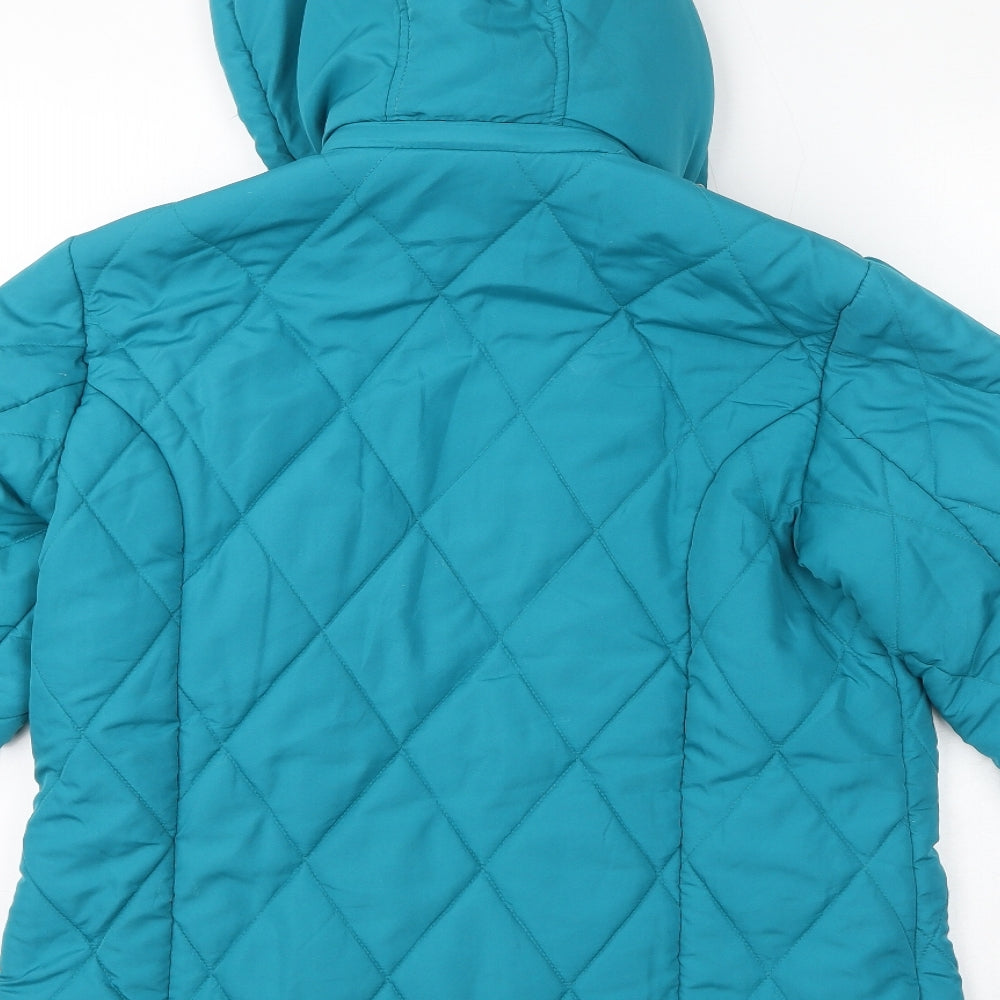 Damart Womens Blue Quilted Jacket Size 10 Zip - Size 10-12