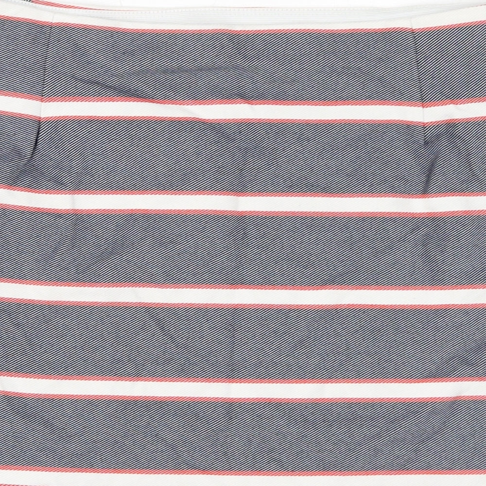 Oasis Womens Blue Striped Polyester Mini Skirt Size M - Buttons