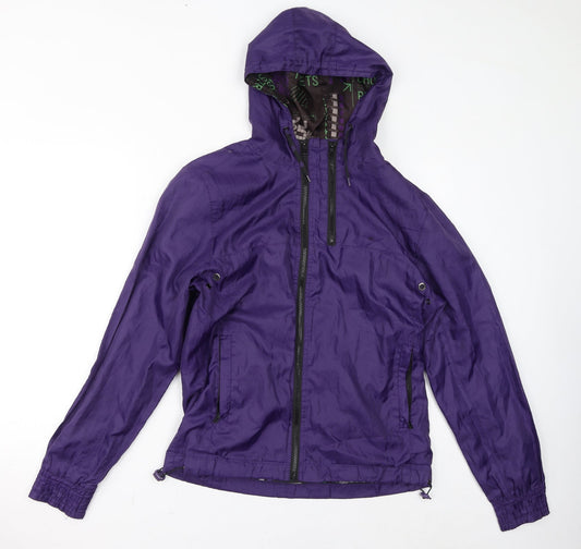 Womens UK Size M Bershka Purple Rain Coat