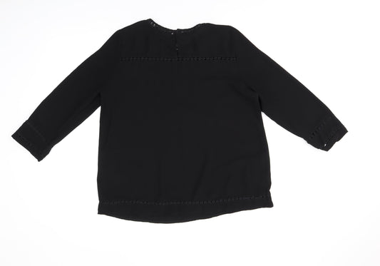 Womens UK Size 12 New Look Black Basic T-Shirt