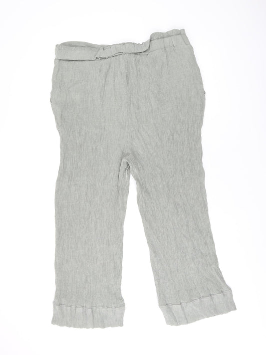 New Look Womens Green Viscose Trousers Size 18 L21 in Regular