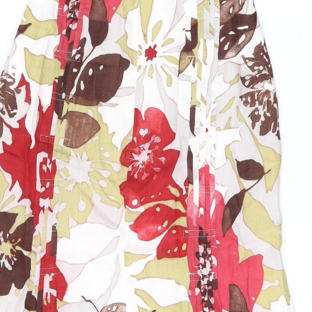 Caroline Rohmer Womens Multicoloured Floral Acetate Flare Skirt Size 16 Zip