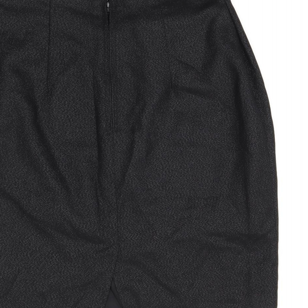 Avi Tenzer Womens Black Polyester Straight & Pencil Skirt Size 6 Zip