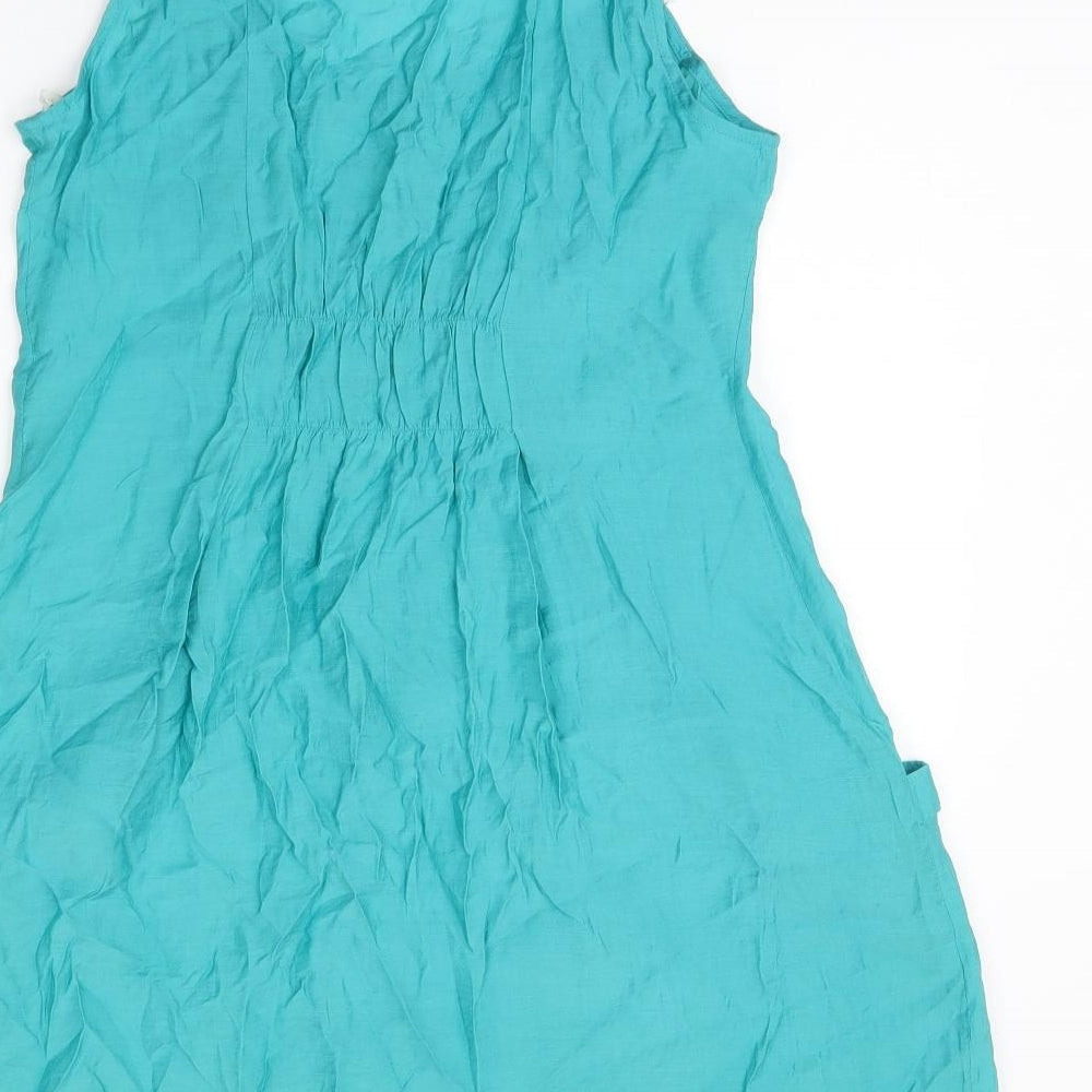 IZABEL Womens Blue Polyester Basic T-Shirt Size M Scoop Neck