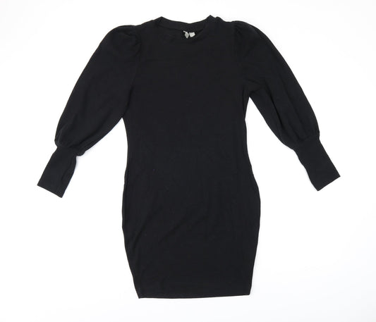 ASOS Womens Black Polyester Bodycon Size 8 Round Neck Pullover