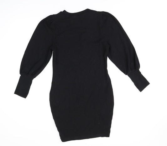 ASOS Womens Black Polyester Bodycon Size 8 Round Neck Pullover