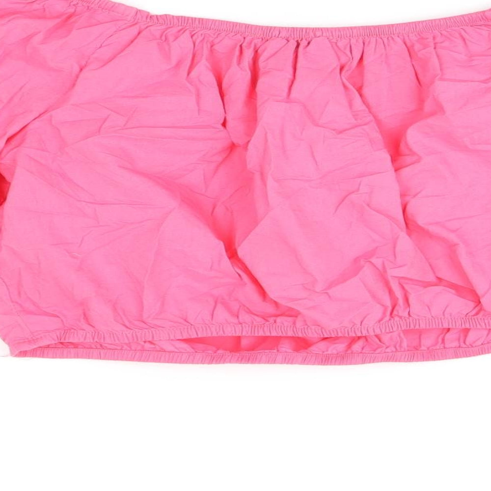 Womens UK Size 14 Marks and Spencer Pink Cropped T-Shirt