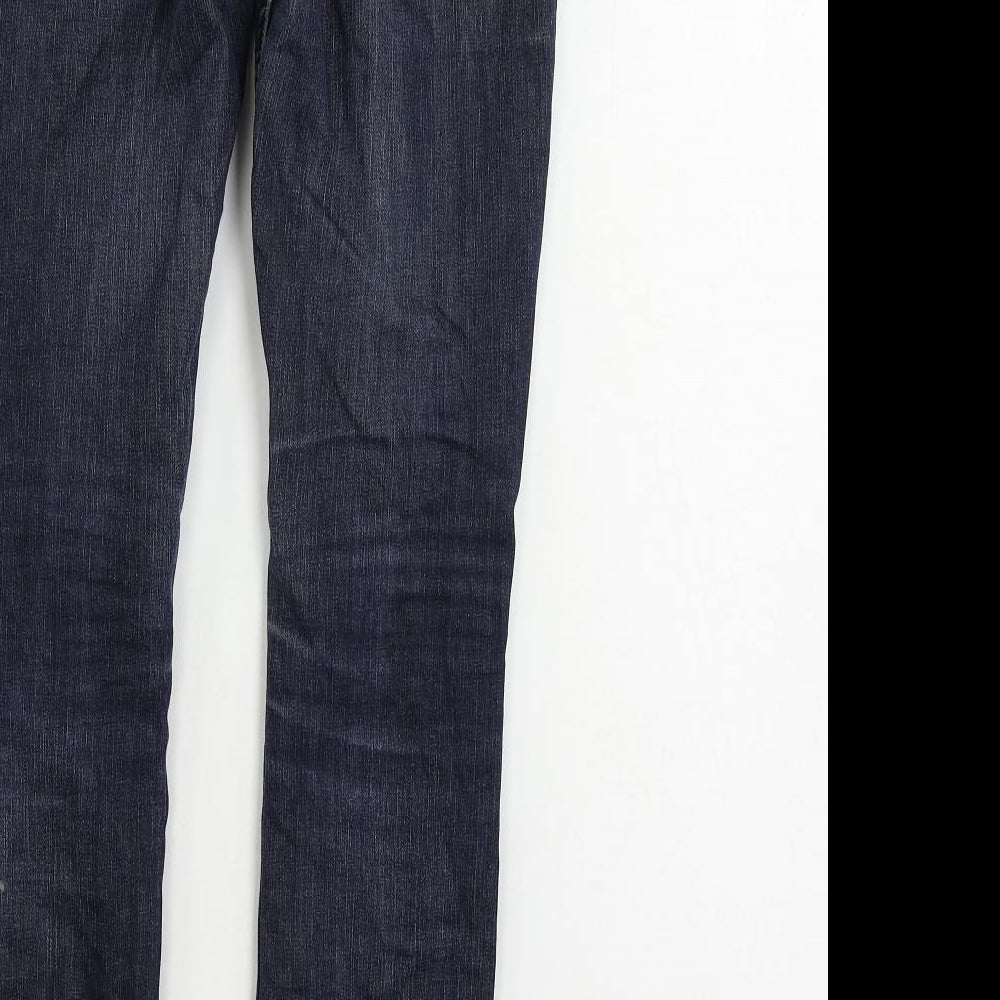 Topshop Womens Blue Cotton Skinny Jeans Size 28 in L30 in Regular Zip