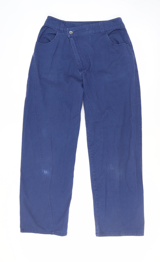 Womens UK Size 10 COLLUSION Relaxed Fit Straight Blue Jeans