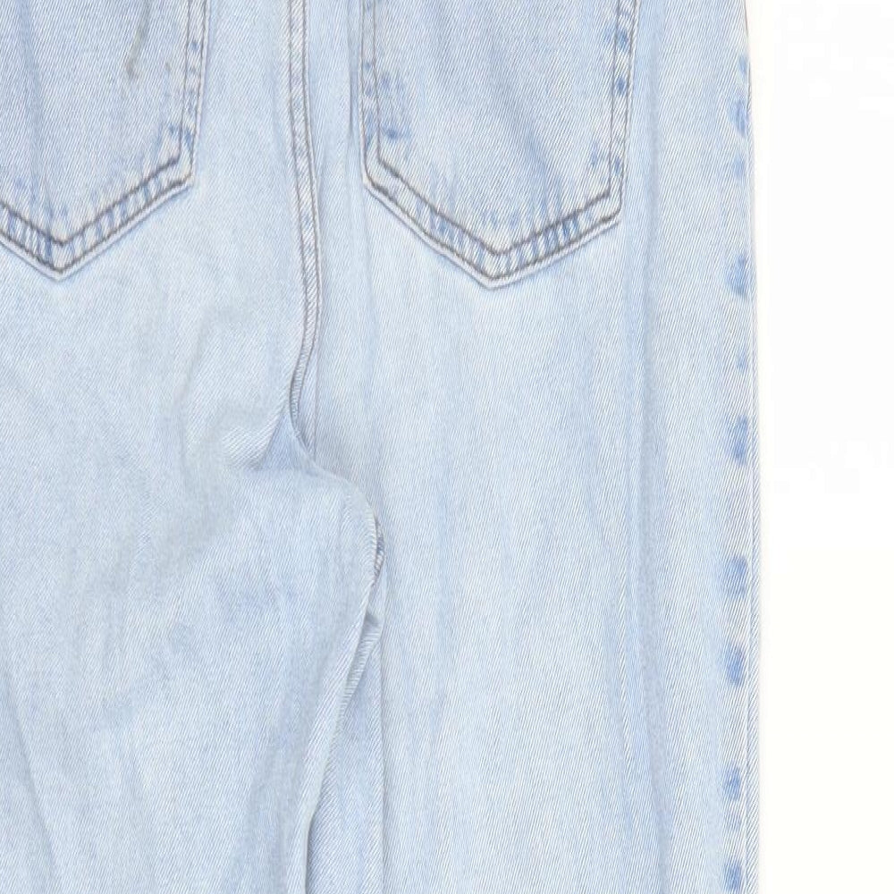 Denim & Co. Womens Blue Cotton Straight Jeans Size 10 L29 in Regular Zip - Pockets