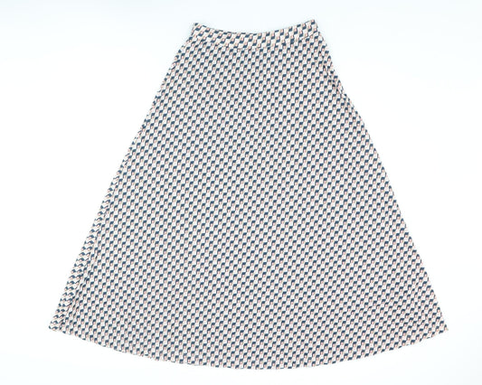 Marks and Spencer Womens Multicoloured Geometric Polyester A-Line Skirt Size 8