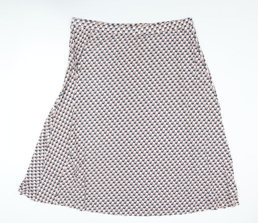 Marks and Spencer Womens Multicoloured Geometric Polyester A-Line Skirt Size 24