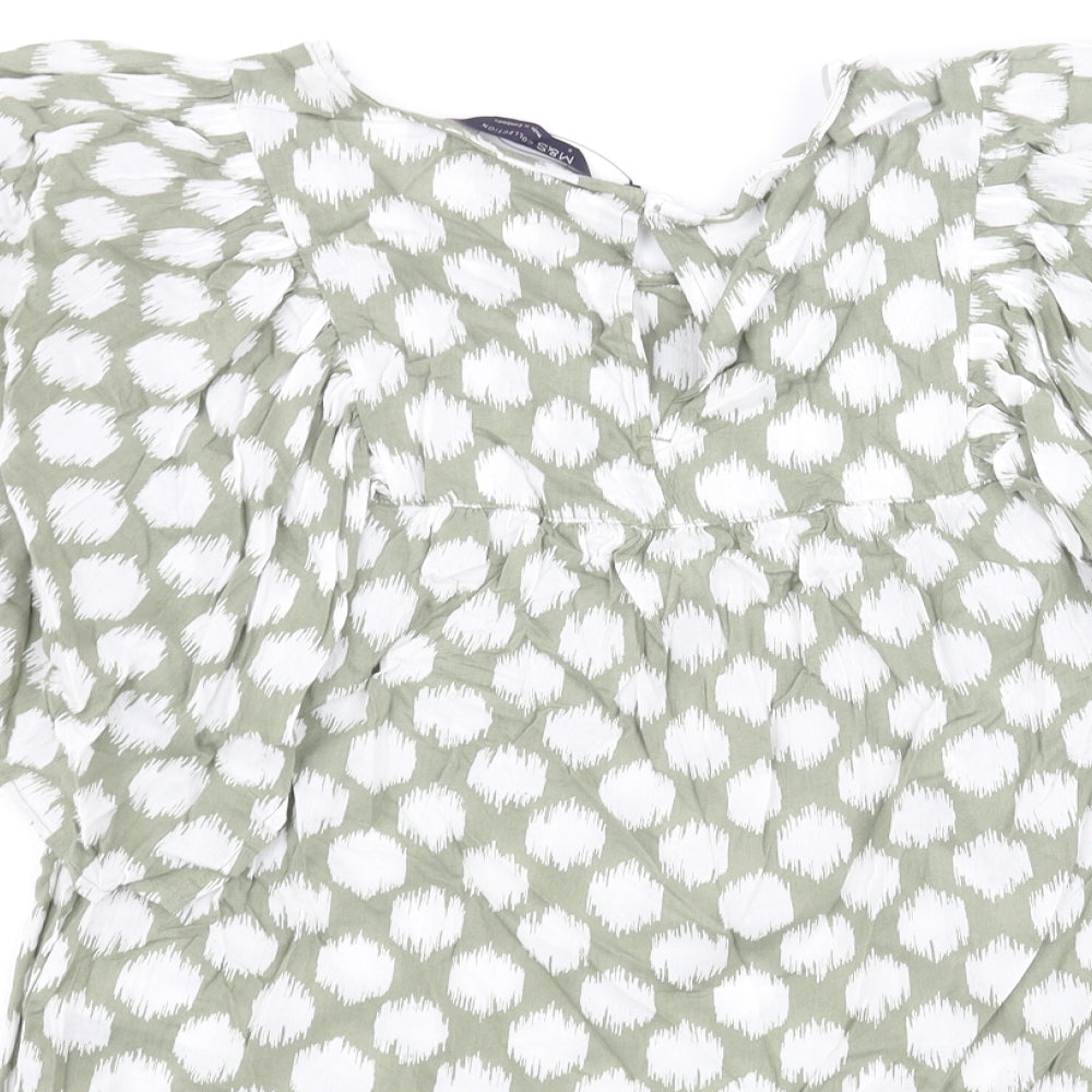 Womens UK Size 6 Marks and Spencer Green Basic Blouse