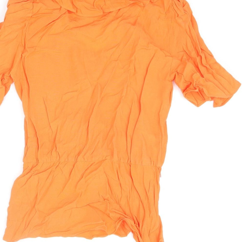 Womens UK Size 6 Marks and Spencer Orange Basic Blouse