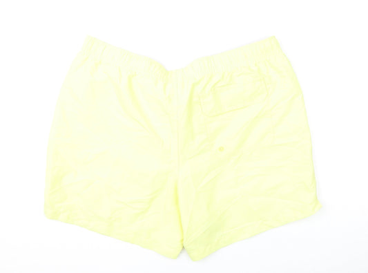 Marks and Spencer Mens Yellow Polyester Bermuda Shorts Size XL L6 in Regular Drawstring - Swim Shorts
