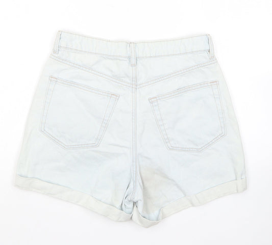 Divided by H&M Womens Blue Cotton Hot Pants Shorts Size 10 L3 in Regular Zip