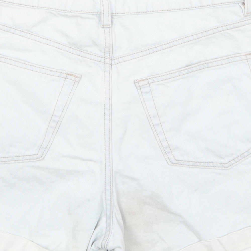 Divided by H&M Womens Blue Cotton Hot Pants Shorts Size 10 L3 in Regular Zip